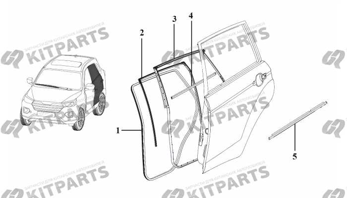 Уплотнитель задней двери Lifan