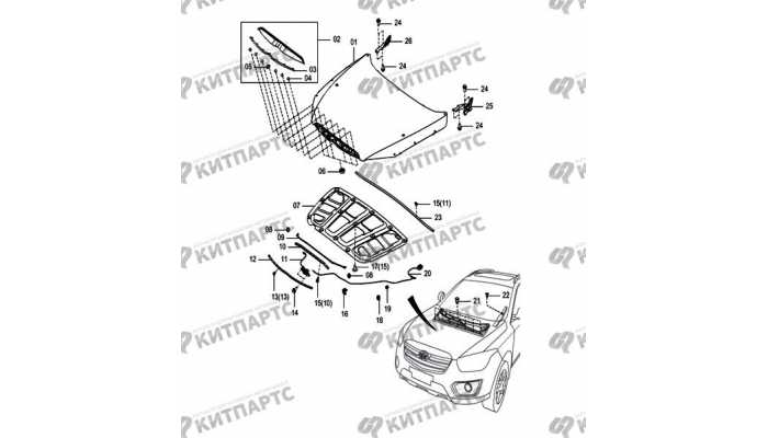 Капот FAW Besturn X80