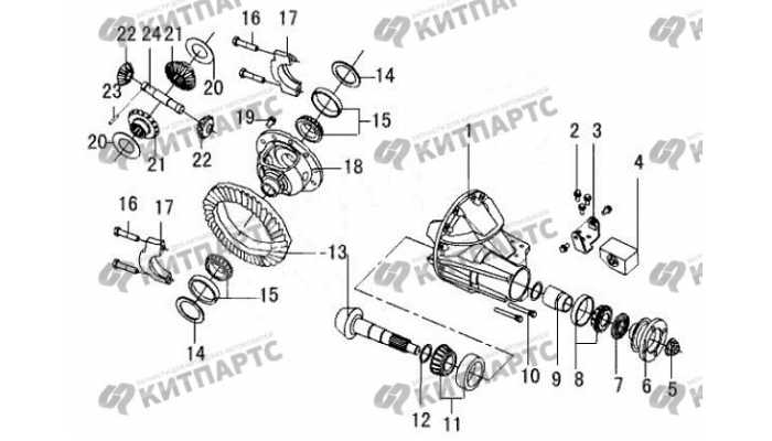 Редуктор, дифференциал переднего моста Great Wall
