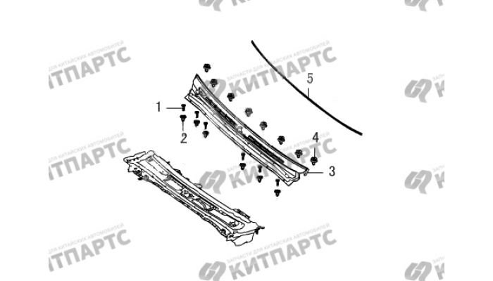 Накладка панели под стеклоочиститель Great Wall Wingle 5