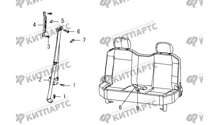 Ремень безопасности задний Great Wall